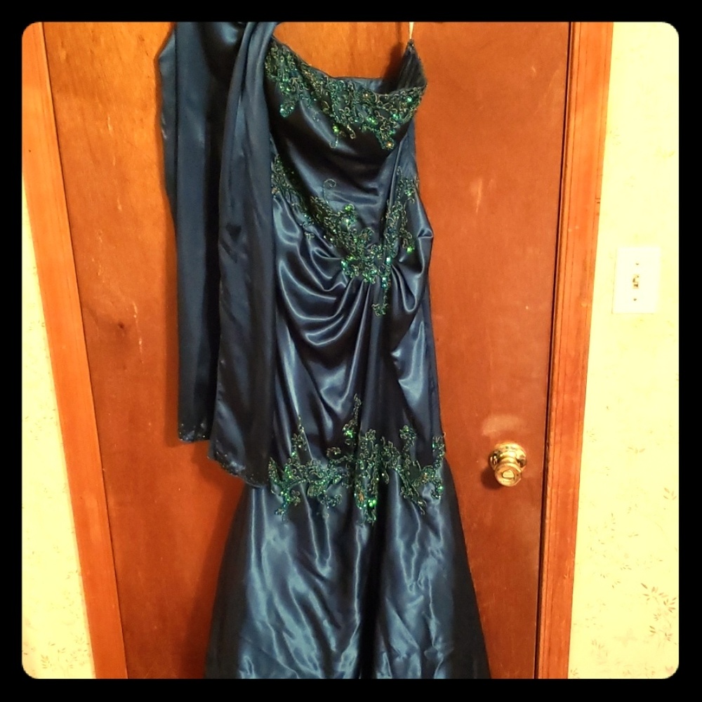 Teal prom dress